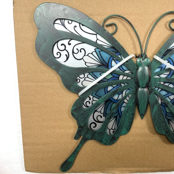 Liffy Metal Butterfly Wall Decor Outdoor Sculpture For Patio Garden Or Home 11" - Picture 3 of 9
